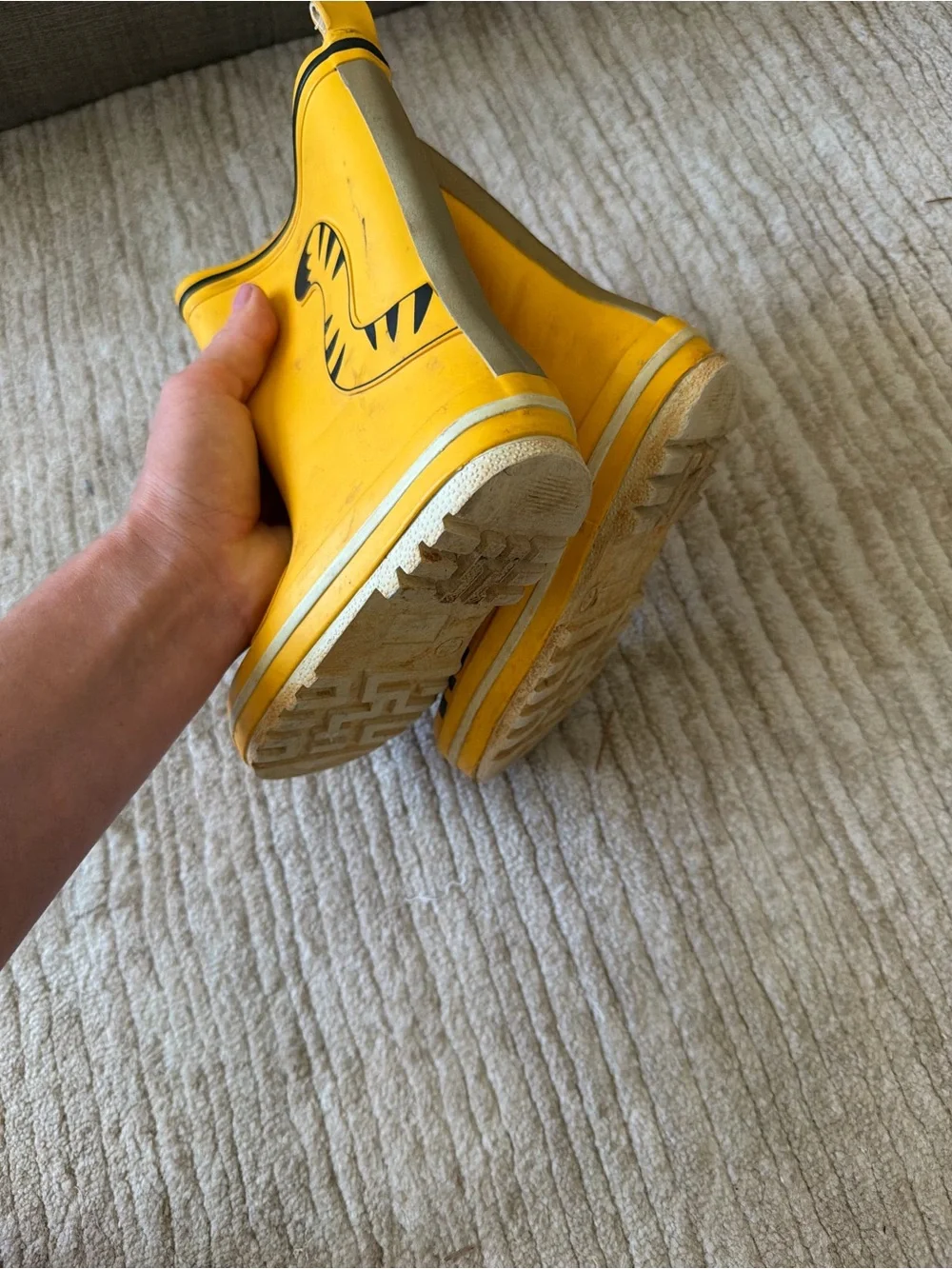 H&M Yellow Kids Tiger Rain Boots 8T
